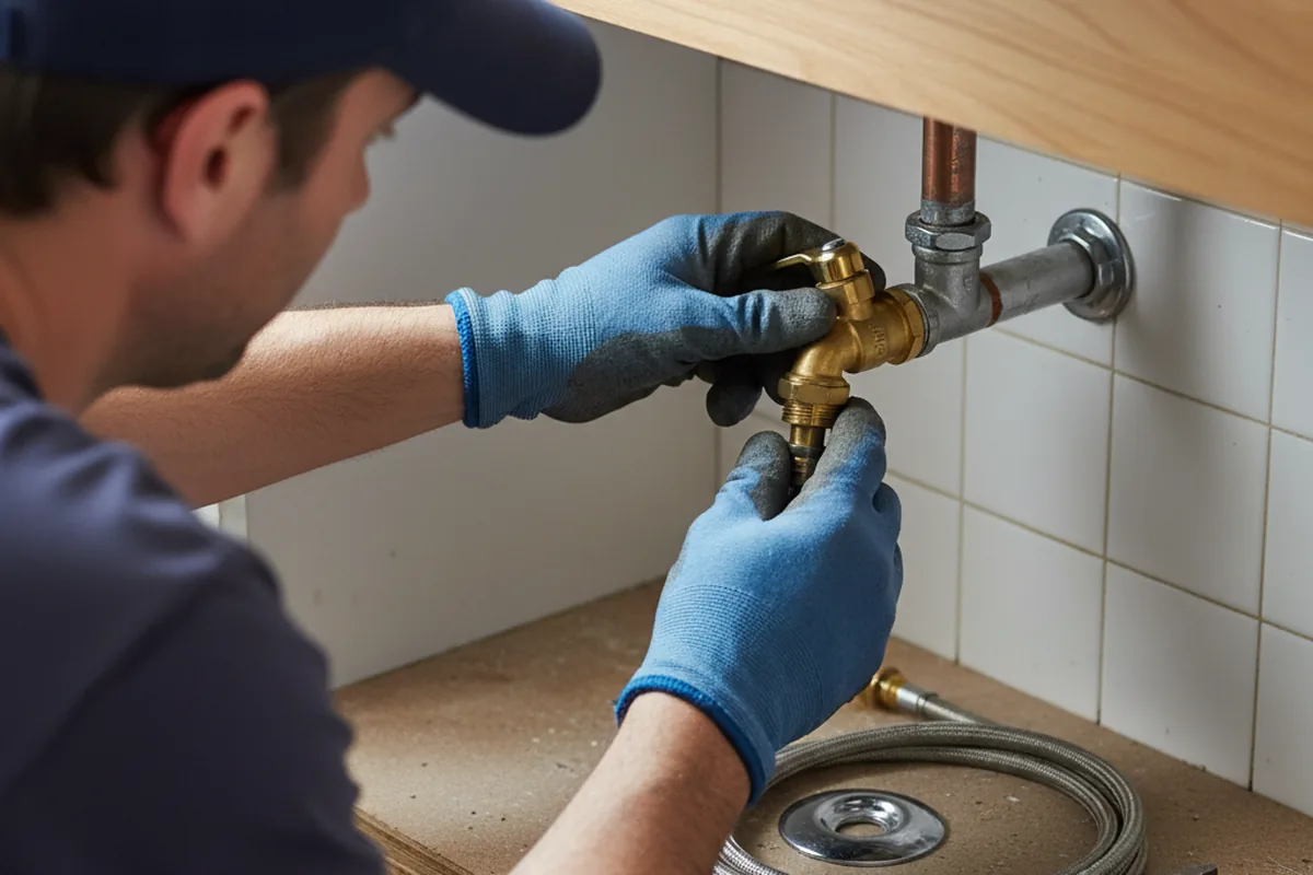 Shutoff valve and fitting work during Emergency Plumbing in New Carlisle